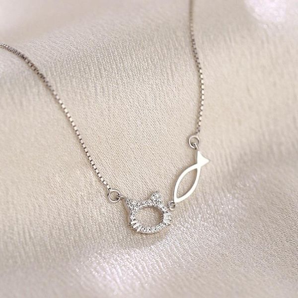 pendant necklaces cat fish charm pendants necklace for women statement party jewelry simple clavicle chain exquisite lovers gifts, Silver
pendant necklaces cat fish charm pendants necklace for women statement party jewelry simple clavicle chain exquisite lovers gifts, Silver