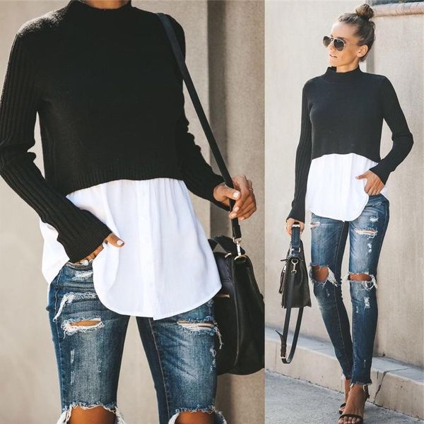 women's sweaters jchb autumn winter black knitted women turtleneck sweater patchwork long sleeve button pullover jumper, White;black
women's sweaters jchb autumn winter black knitted women turtleneck sweater patchwork long sleeve button pullover jumper, White;black