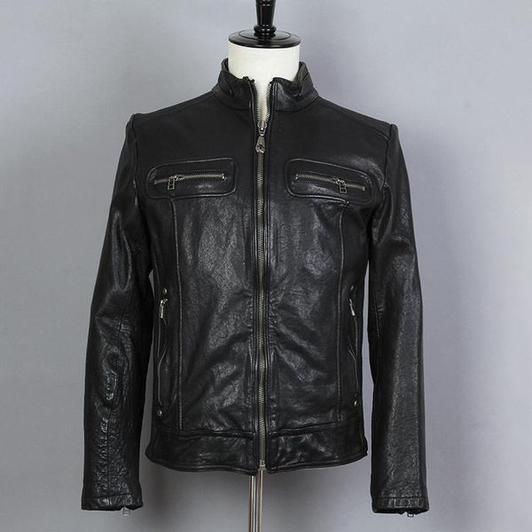 men's leather & faux 2021 men's fashion genuine jacket vegetable tanned sheepskin coat casual simple collar locomotive clothing mal, Black
men's leather & faux 2021 men's fashion genuine jacket vegetable tanned sheepskin coat casual simple collar locomotive clothing mal, Black