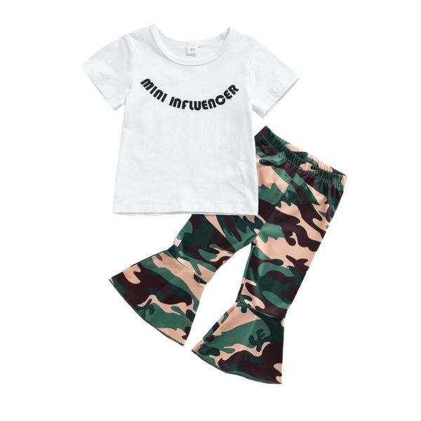 clothing sets opperiaya summer kids baby girls cotton clothes casual set letter print short sleeve o-neck t-shirt camouflage flared trousers, White
clothing sets opperiaya summer kids baby girls cotton clothes casual set letter print short sleeve o-neck t-shirt camouflage flared trousers, White