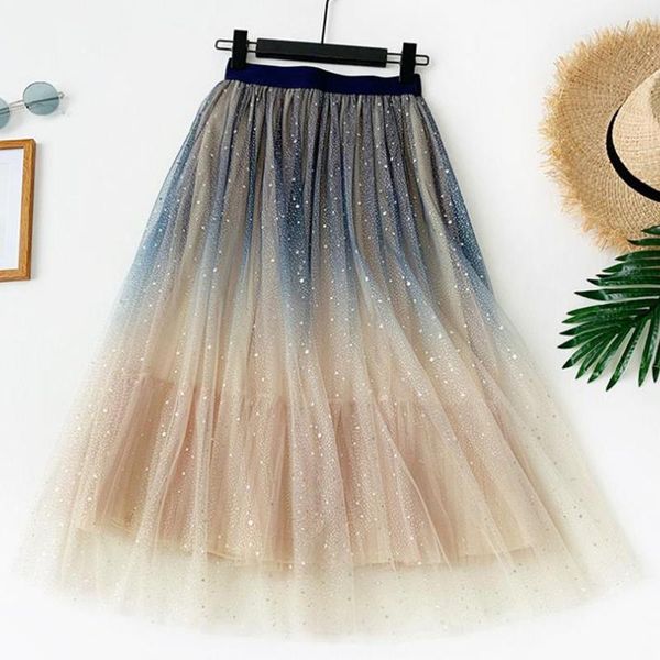 women's summer skirt 2021 korean style gradient color long pleated tulle skirts woman high waist mesh tutu jupe longue, Black
women's summer skirt 2021 korean style gradient color long pleated tulle skirts woman high waist mesh tutu jupe longue, Black
