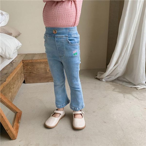 jeans 2021 children's autumn girls' korean flower embroidery trumpet girl tight pants baby wear 4-32, Blue
jeans 2021 children's autumn girls' korean flower embroidery trumpet girl tight pants baby wear 4-32, Blue