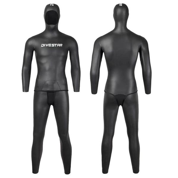 neoprene open cell pu warm water sports diving suit full body scuba hunting hooded two pieces snokeling spearfishing wetsuit swim wear