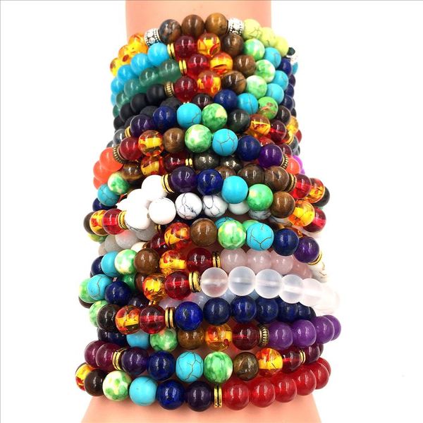 2021 bracelets strands 8mm energy volcanic stone chakra colorful seven maelun bracelet, Black
2021 bracelets strands 8mm energy volcanic stone chakra colorful seven maelun bracelet, Black