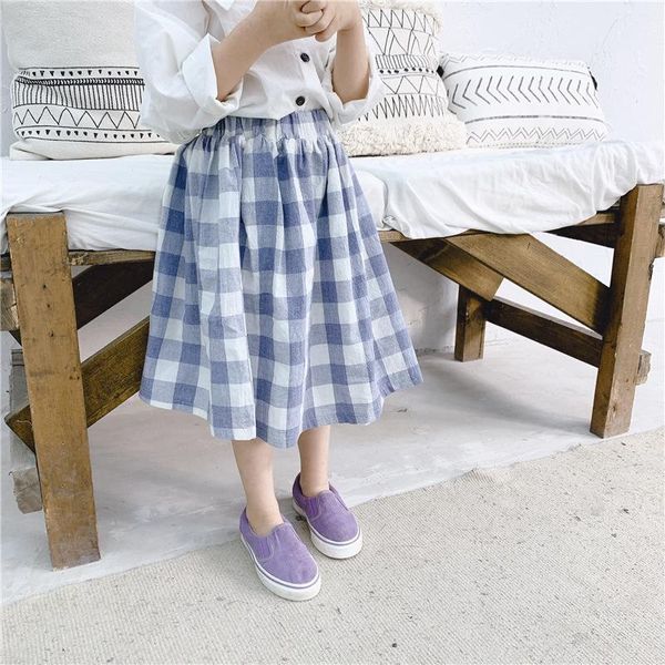 spring baby girl clothes kids girls plaid s-line skirts toddler long skirt tutu 2-7 years, Blue 
spring baby girl clothes kids girls plaid s-line skirts toddler long skirt tutu 2-7 years, Blue