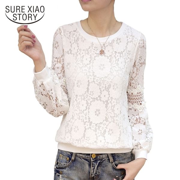 beading shirt blouse white casual long sleeve women's clothing o-neck hollow lace women blusas d249 30 210415
beading shirt blouse white casual long sleeve women's clothing o-neck hollow lace women blusas d249 30 210415