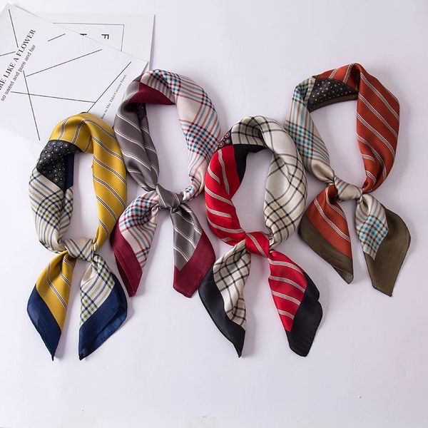 scarves 70*70cm small square scarf women spring professional silk female fashion plaid color matching decorative hairband, Blue;gray
scarves 70*70cm small square scarf women spring professional silk female fashion plaid color matching decorative hairband, Blue;gray