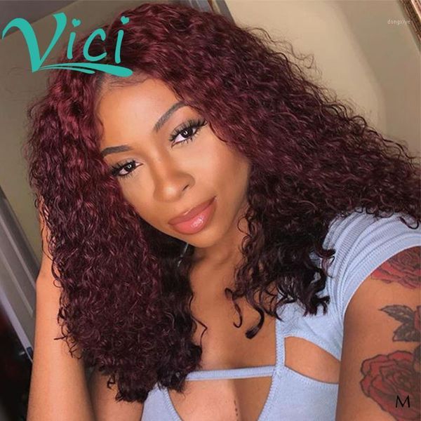 pre plucked 13x6 lace front wig 99j curly bob natural hairline with baby hair burgundy colored 150 remy wigs for black women1, Black;brown
pre plucked 13x6 lace front wig 99j curly bob natural hairline with baby hair burgundy colored 150 remy wigs for black women1, Black;brown