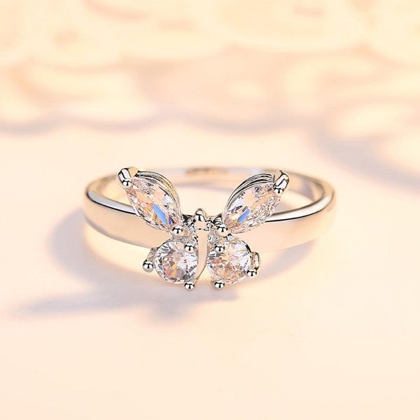 cluster rings jewelry gift simple butterfly zircon female romantic female's ring party trendy statement for girls, Golden;silver
cluster rings jewelry gift simple butterfly zircon female romantic female's ring party trendy statement for girls, Golden;silver