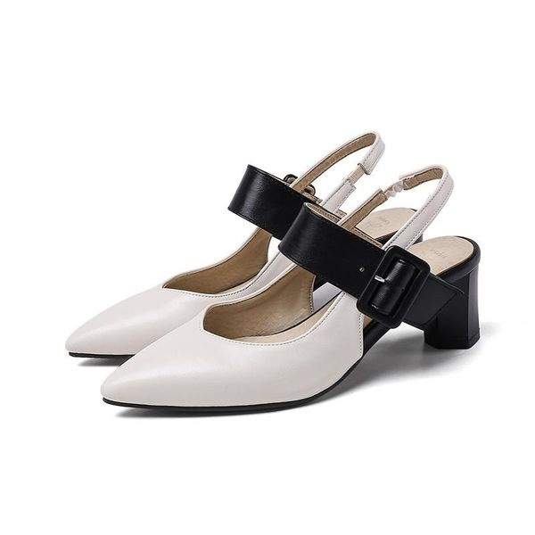 sandals concise arrival 2022 spring summer pointed toe belt buckle block high heels slingback women female shoes big size 44, Black
sandals concise arrival 2022 spring summer pointed toe belt buckle block high heels slingback women female shoes big size 44, Black