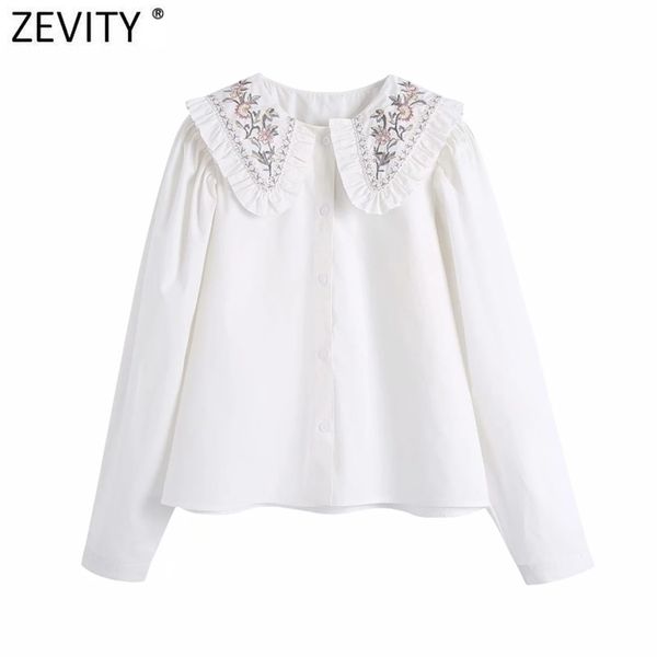 women sweet peter pan collar embroidery white smock blouse office ladies ruffles casual shirt chic blusas ls7413 210420
women sweet peter pan collar embroidery white smock blouse office ladies ruffles casual shirt chic blusas ls7413 210420