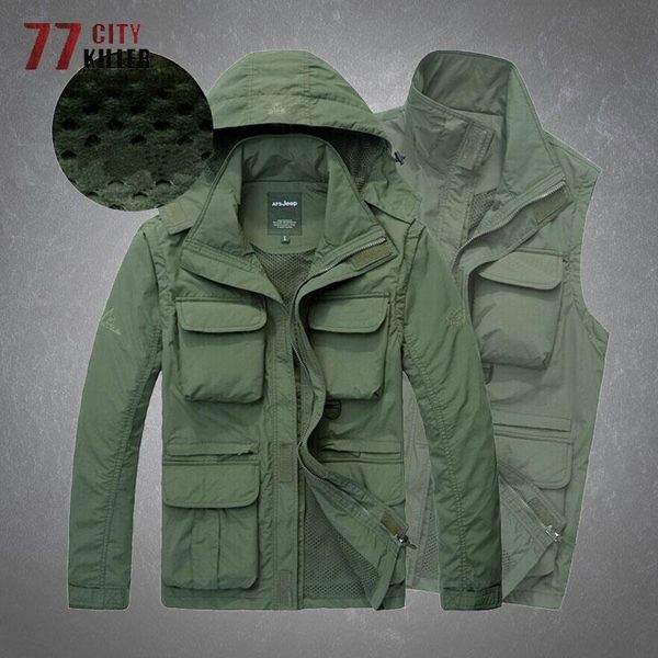 men's jackets men's tactical quick dry 2-in-1 outdoor breathable waterproof multi pockets hooded windbreaker military coats male, Black;brown
men's jackets men's tactical quick dry 2-in-1 outdoor breathable waterproof multi pockets hooded windbreaker military coats male, Black;brown