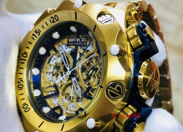 men venom reserve watch chronograph gold dial with noctilucent function diameter 55mm all stainless steel flame-fusion men quartz, Slivery;brown
men venom reserve watch chronograph gold dial with noctilucent function diameter 55mm all stainless steel flame-fusion men quartz, Slivery;brown