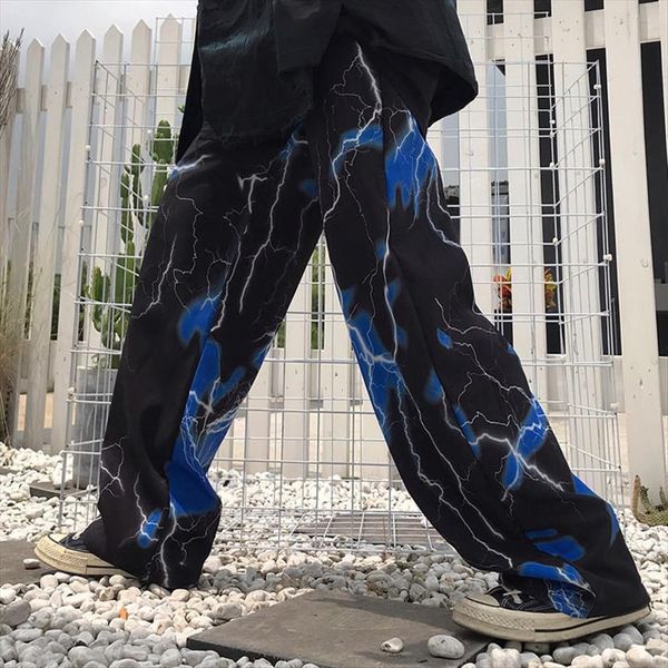 ins harajuku dark street retro womens capris lightning casual loose wild wide leg trousers tide, Black;white
ins harajuku dark street retro womens capris lightning casual loose wild wide leg trousers tide, Black;white