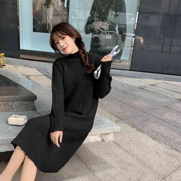dresses casual loose long high collar thick sweater women autumn winter twisted knit female knitting, Black;gray
dresses casual loose long high collar thick sweater women autumn winter twisted knit female knitting, Black;gray