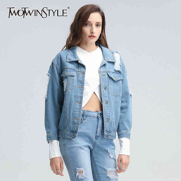 casual hole denim coat for women lapel long sleeve patchwork hollow out coats female fashion clothing 210524, Black;brown
casual hole denim coat for women lapel long sleeve patchwork hollow out coats female fashion clothing 210524, Black;brown