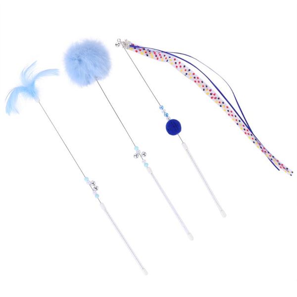 cat toys 1 set of 3pcs interactive pet cats teaser stick ribbon feather 
cat toys 1 set of 3pcs interactive pet cats teaser stick ribbon feather