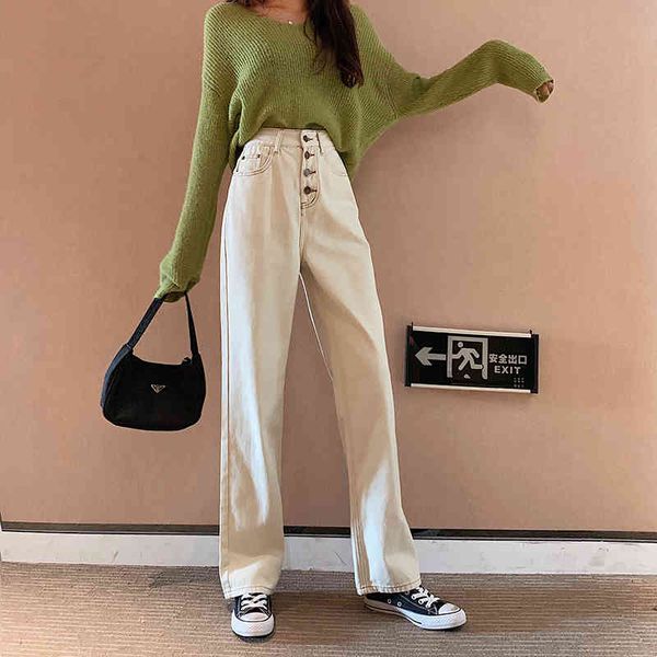 jeans make firm offerings fancy fashion double-breasted high-waisted brim pants loose thin leg straight bowl, Blue
jeans make firm offerings fancy fashion double-breasted high-waisted brim pants loose thin leg straight bowl, Blue