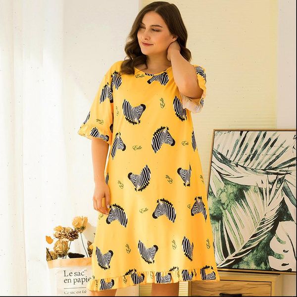 large size yellow zebra women sleepwear print nightwear oversize nightgown loose plus homewear dress, Black;red
large size yellow zebra women sleepwear print nightwear oversize nightgown loose plus homewear dress, Black;red