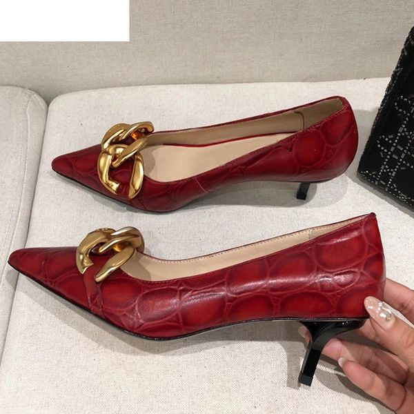 sandals metal chain kitten heels spring single shoes women pointed toe cobblestone pattern real leather pumps party dress bep, Black
sandals metal chain kitten heels spring single shoes women pointed toe cobblestone pattern real leather pumps party dress bep, Black