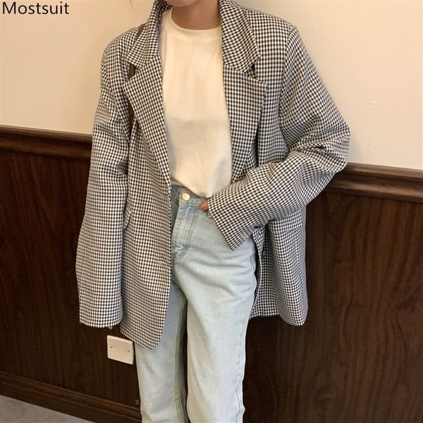 autumn winter women plaid blazer coat vintage loose long sleeve single breasted turn down collar jackets with pockets 210518, White;black
autumn winter women plaid blazer coat vintage loose long sleeve single breasted turn down collar jackets with pockets 210518, White;black