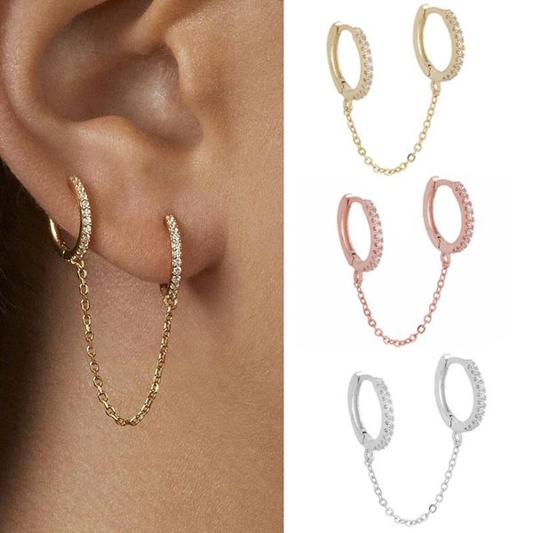 hoop & huggie 1 pc small double circle with long chain gold color metal earrings mirco paved shiny cz crystal for women girl, Golden;silver
hoop & huggie 1 pc small double circle with long chain gold color metal earrings mirco paved shiny cz crystal for women girl, Golden;silver