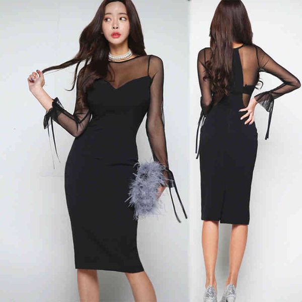 casual dresses mesh patchwork sheath women spring black long sleeve o-neck party midi club sukienka vestidos m5gq, Black;gray
casual dresses mesh patchwork sheath women spring black long sleeve o-neck party midi club sukienka vestidos m5gq, Black;gray