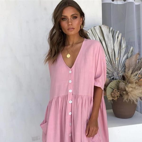 women dresses summer dress short sleeve boho v neck spring bohemian button beach vestidos de mujer casual, Black;gray
women dresses summer dress short sleeve boho v neck spring bohemian button beach vestidos de mujer casual, Black;gray