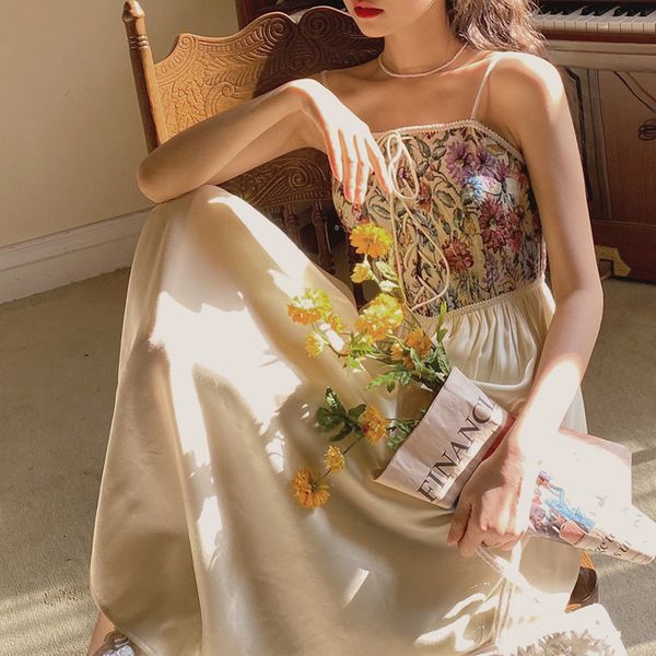 vintage floral print strap dress elegant sweet lace-up chiffon fairy midi holiday beach summer party 210510, Black;gray
vintage floral print strap dress elegant sweet lace-up chiffon fairy midi holiday beach summer party 210510, Black;gray