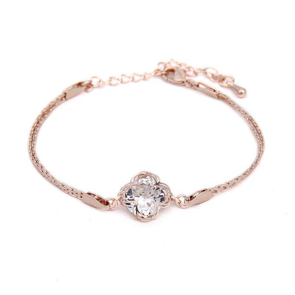fashionable and exquisite zircon rose bracelet for ladies link, chain, Black 
fashionable and exquisite zircon rose bracelet for ladies link, chain, Black