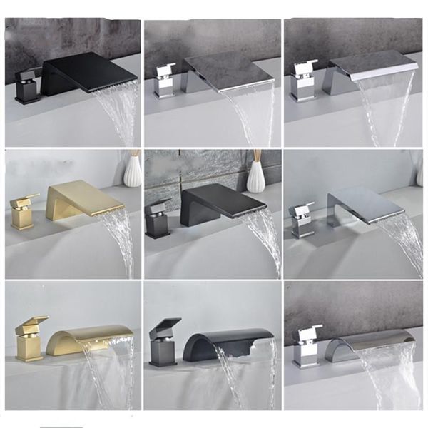 bathroom bathtub faucets set solid brass & cold sink mixer taps basin waterfall faucet single handle dual holes brushed gold
bathroom bathtub faucets set solid brass & cold sink mixer taps basin waterfall faucet single handle dual holes brushed gold