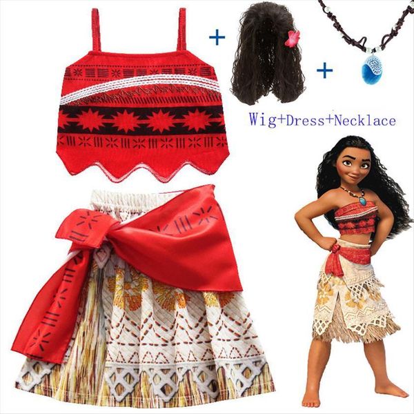 baby girl clothes cosplay princess dress moana children vaiana party halloween dresses with necklace wig christmas costumes, Red;yellow
baby girl clothes cosplay princess dress moana children vaiana party halloween dresses with necklace wig christmas costumes, Red;yellow