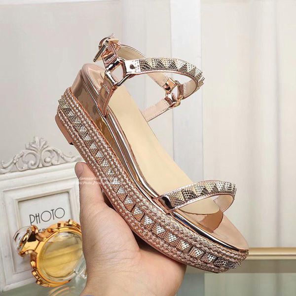 arrival platform sandals women high wedges straw knitted rivet decor ankle strap summer sandalias mujer, Black
arrival platform sandals women high wedges straw knitted rivet decor ankle strap summer sandalias mujer, Black