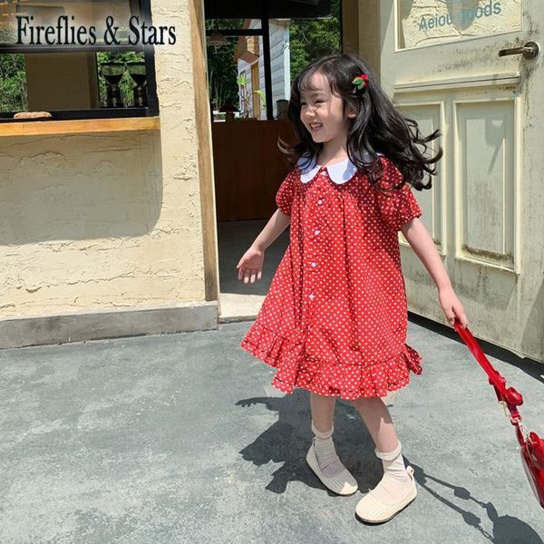 summer girls dress baby vestidos kids children vacation clothes fashion irregular collar dot print button 2 to 6 yrs girl's dresses, Red;yellow
summer girls dress baby vestidos kids children vacation clothes fashion irregular collar dot print button 2 to 6 yrs girl's dresses, Red;yellow