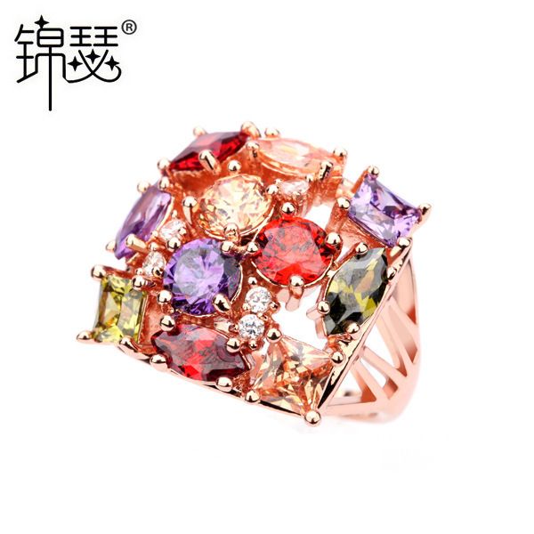 925 sterling silverboutique zirconium diamond ring colorful copper 3a zircon rose gold fashion women's, Golden;silver
925 sterling silverboutique zirconium diamond ring colorful copper 3a zircon rose gold fashion women's, Golden;silver