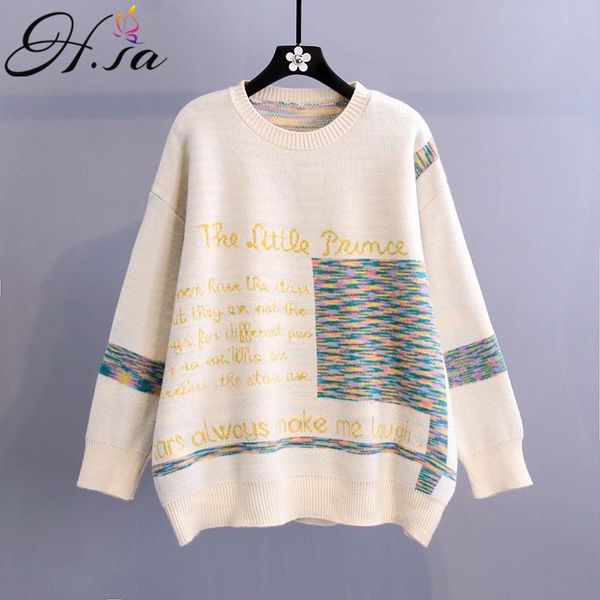 h.sa autumn sweater women plaid pattern fashion basic casual regular female long sleeve korean oversize jumper 210417, White;black
h.sa autumn sweater women plaid pattern fashion basic casual regular female long sleeve korean oversize jumper 210417, White;black