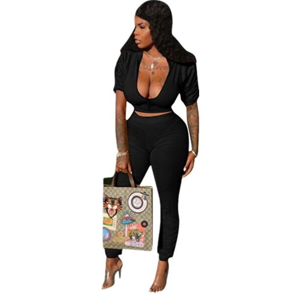 fashion women summer 2pcs set tracksuit half sleeve black yellow v-neck crop + pencil long pants suits outfit women's two piece, White
fashion women summer 2pcs set tracksuit half sleeve black yellow v-neck crop + pencil long pants suits outfit women's two piece, White
