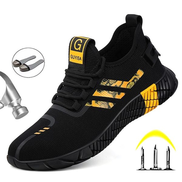 fashion work shoes men's safety boots breathable work boots men's safety shoes with steel toe anti-puncture work sneakers 210923, Black
fashion work shoes men's safety boots breathable work boots men's safety shoes with steel toe anti-puncture work sneakers 210923, Black