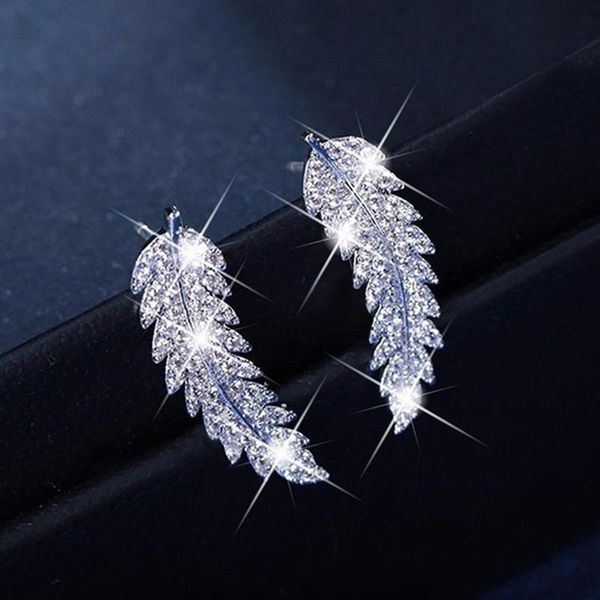 hoop & huggie women's fashion zircon leaf earrings, female personality, simple and versatile accessories for jewelry, Golden;silver
hoop & huggie women's fashion zircon leaf earrings, female personality, simple and versatile accessories for jewelry, Golden;silver
