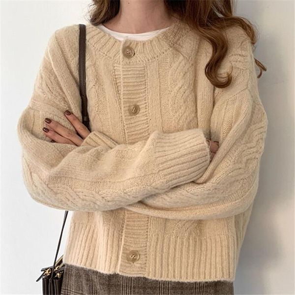 women's knits & tees knitted sweater coat loose lazy style short cardigan jacket korean outer wear crop clothing, White
women's knits & tees knitted sweater coat loose lazy style short cardigan jacket korean outer wear crop clothing, White
