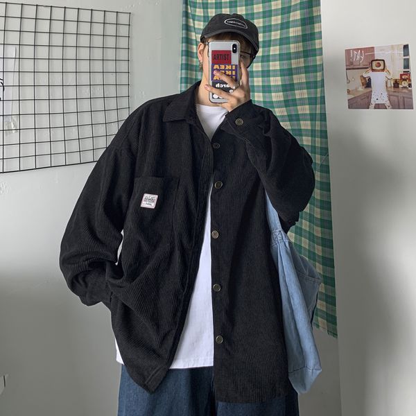 2021 fall/winter corduroy shirt jacket mens solid color long-sleeve korean shirt oversized jackets for men, Black;brown
2021 fall/winter corduroy shirt jacket mens solid color long-sleeve korean shirt oversized jackets for men, Black;brown