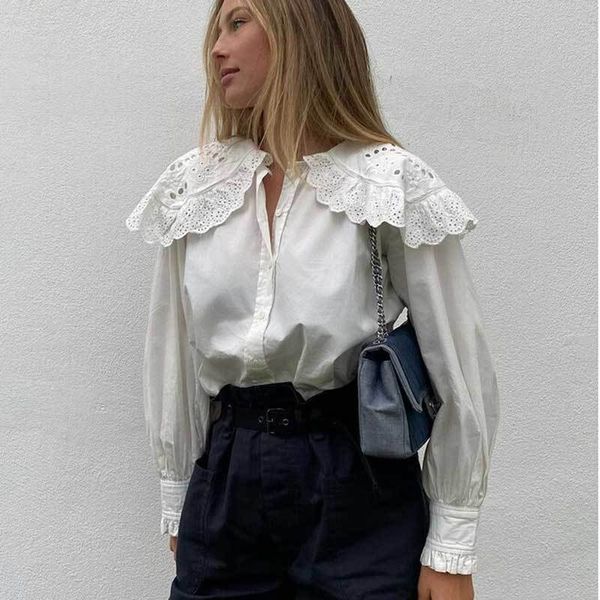 inspired ruffled cotton shirt oversized collar blouse women wide anglaise long sleeve women fashion puff sleeve 210412, White
inspired ruffled cotton shirt oversized collar blouse women wide anglaise long sleeve women fashion puff sleeve 210412, White