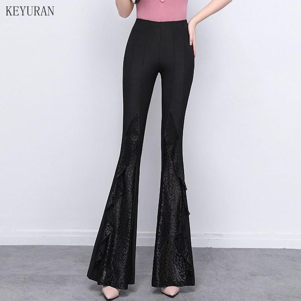 women pants & capris high waist casual office lady lace flare full length loose female black mom trousers fashion women's, Black;white
women pants & capris high waist casual office lady lace flare full length loose female black mom trousers fashion women's, Black;white