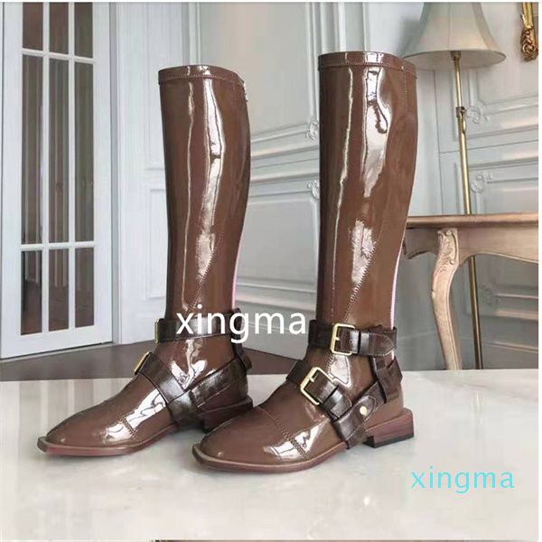 autumn winter low heels round toe high boots for women 56786 patent leather brand shoes flat heel woman back zip stretch boot knee-high, Black
autumn winter low heels round toe high boots for women 56786 patent leather brand shoes flat heel woman back zip stretch boot knee-high, Black