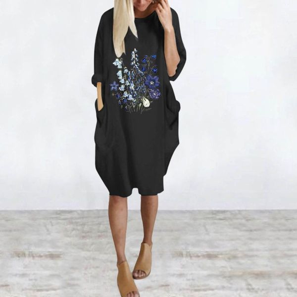 casual dresses womens long sleeve loose o neck floral printing for women pocket sundress sukienki damskie, Black;gray
casual dresses womens long sleeve loose o neck floral printing for women pocket sundress sukienki damskie, Black;gray