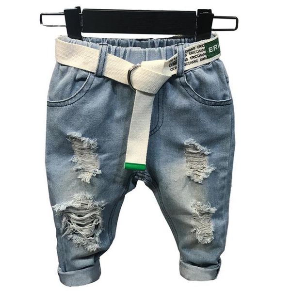 boys jeans autumn fashion cotton elastic waist ripped pants long broken hole denim trousers without belt 2-7yrs, Blue
boys jeans autumn fashion cotton elastic waist ripped pants long broken hole denim trousers without belt 2-7yrs, Blue
