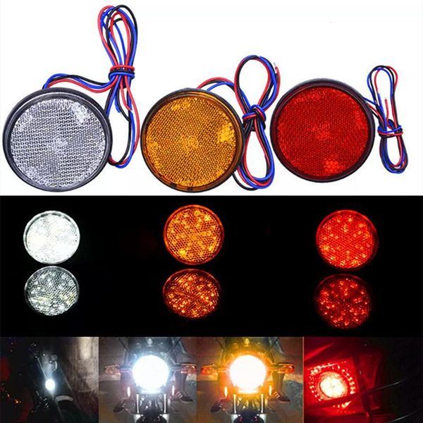 1pc car motorcycle round 24 led brake turn signal stail lights reflector emergency