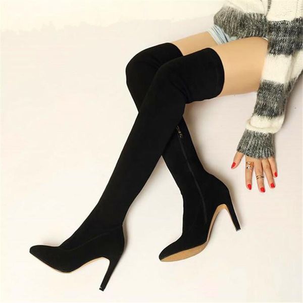 boots 2021 autumn and winter women's shoes nubuck leather stiletto heels over the knee thin elastic boot socks, Black
boots 2021 autumn and winter women's shoes nubuck leather stiletto heels over the knee thin elastic boot socks, Black