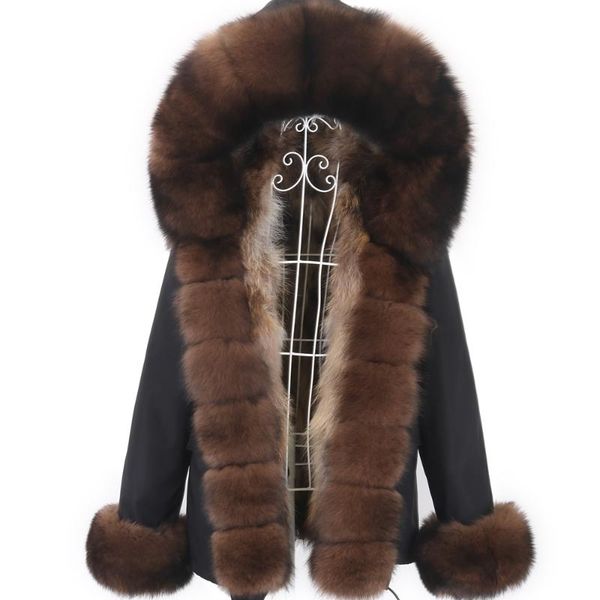 women's fur & faux 2021 winter jacket women real coat natural outerwear waterproof short parka hood warm streetwear detachable, Black
women's fur & faux 2021 winter jacket women real coat natural outerwear waterproof short parka hood warm streetwear detachable, Black