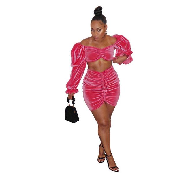 two piece dress autumn winter velvet set ruched strapless long puff sleeve crop bodycon mini pleated skirt, White
two piece dress autumn winter velvet set ruched strapless long puff sleeve crop bodycon mini pleated skirt, White
